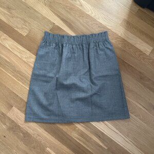 J CREW Gray Skirt Lined Wool Blend Elastic Scrunch Waist Women's Size 8
